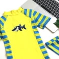 thumbnail image 4 of COMVALUE Toddler Swimsuit Suits Short Sleeve Swimwear UPF 50+ Bathing Suit Zip Rashguards (Yellow, 7-8 Years), 4 of 7