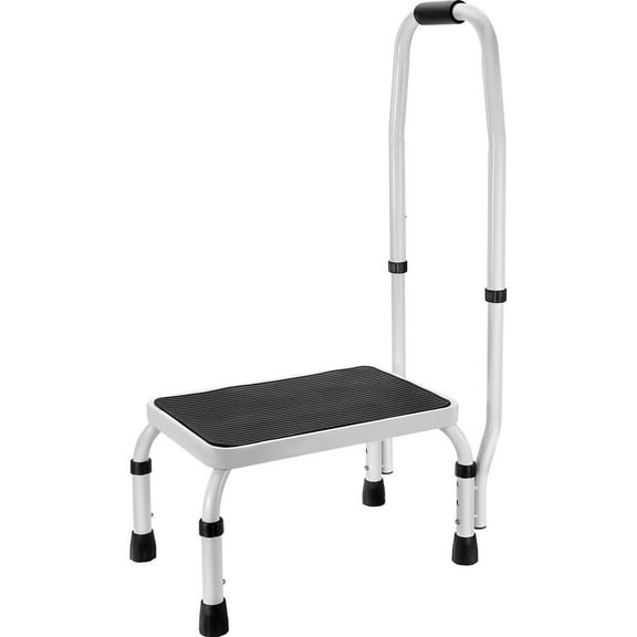 1-Step Stool Ladder  330lb Capacity Steel Step Stool with Handle, 3 Height Adjustable (12"/14"/16"), Non-Slip Feet for Safety  Portable Toddler & Adult Step Stool for Kitchen, Office, RV