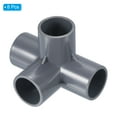 thumbnail image 3 of Uxcell 4 Way Elbow Pipe Fittings Pack Joint Coupling Pipe Adapter, Gray 1" 8, 3 of 5