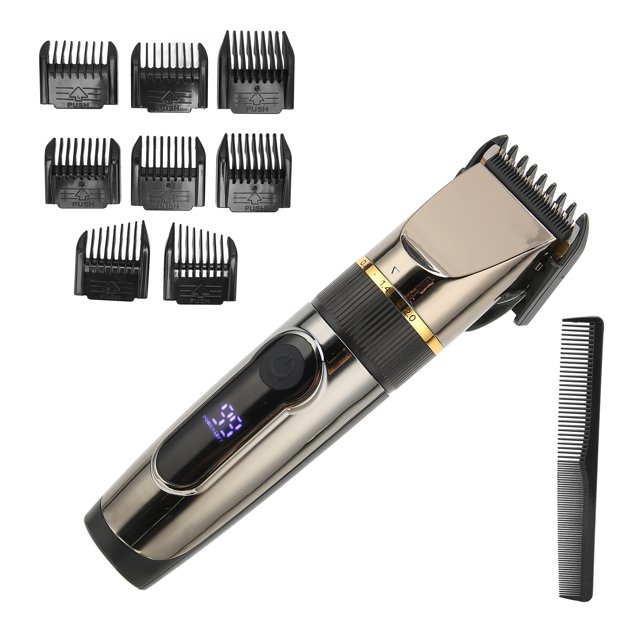 Ccdes Hair Trimmer,USB Hair Clipper LCD Waterproof 2200mAh Lithium Battery Hair Trimmer With 8pcs Guide Comb,Cordless Hair Trimmer