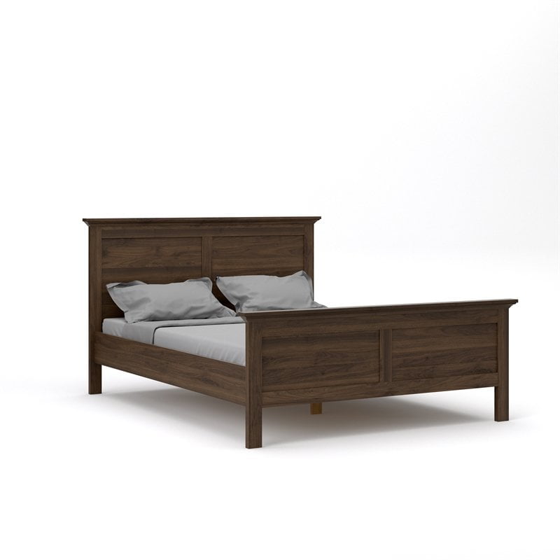 Pemberly Row Queen Bed with Slat Roll in Walnut
