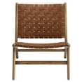 thumbnail image 5 of Modway Saoirse Faux Leather Wood Accent Lounge Chair in Walnut Brown, 5 of 9