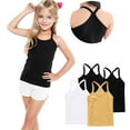 thumbnail image 6 of ZACPNCV 4 Pieces Girls Tank Top Sleeveless Racer Back Top Camisole Cami Undershirts White 12-13 Years, 6 of 7