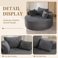 thumbnail image 5 of 55'' Round Oversized Chaise Lounge Indoor Chair, No Assembly Corduroy Compressed Circle Sofa Bed,Comfy Upholstered Sleeper Couch,Lazy Bean Bag Couch for Living Room, Bedroom,Gray, 5 of 8