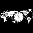 thumbnail image 1 of World Map Wall Clocks Modern Design 3D Digital Hanging Clock Ultra Quiet Acrylic Wall Watch - White, 1 of 7