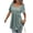 Deep Green, variant on Womens Solid Color Short Sleeve Square Neck Button Front Loose Fit T Shirt Top Casual Summer Wear