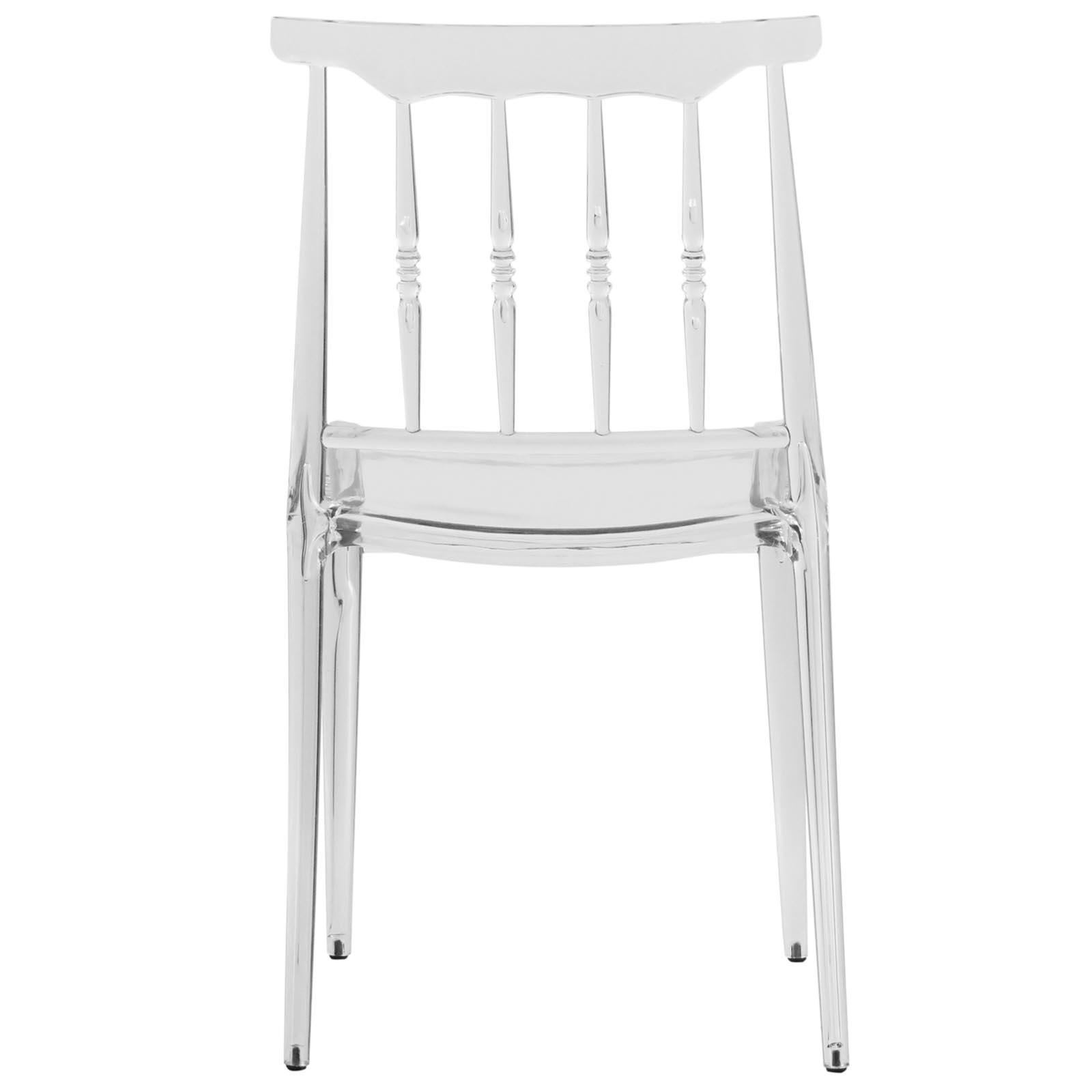 LeisureMod Spindle Transparent Modern Lucite Dining Chair - image 4 of 8