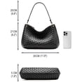 thumbnail image 4 of Woven Bag for Women Woven Purse Small Hobo Bag Fashion Shoulder Bag PU Leather Handmade, 4 of 4