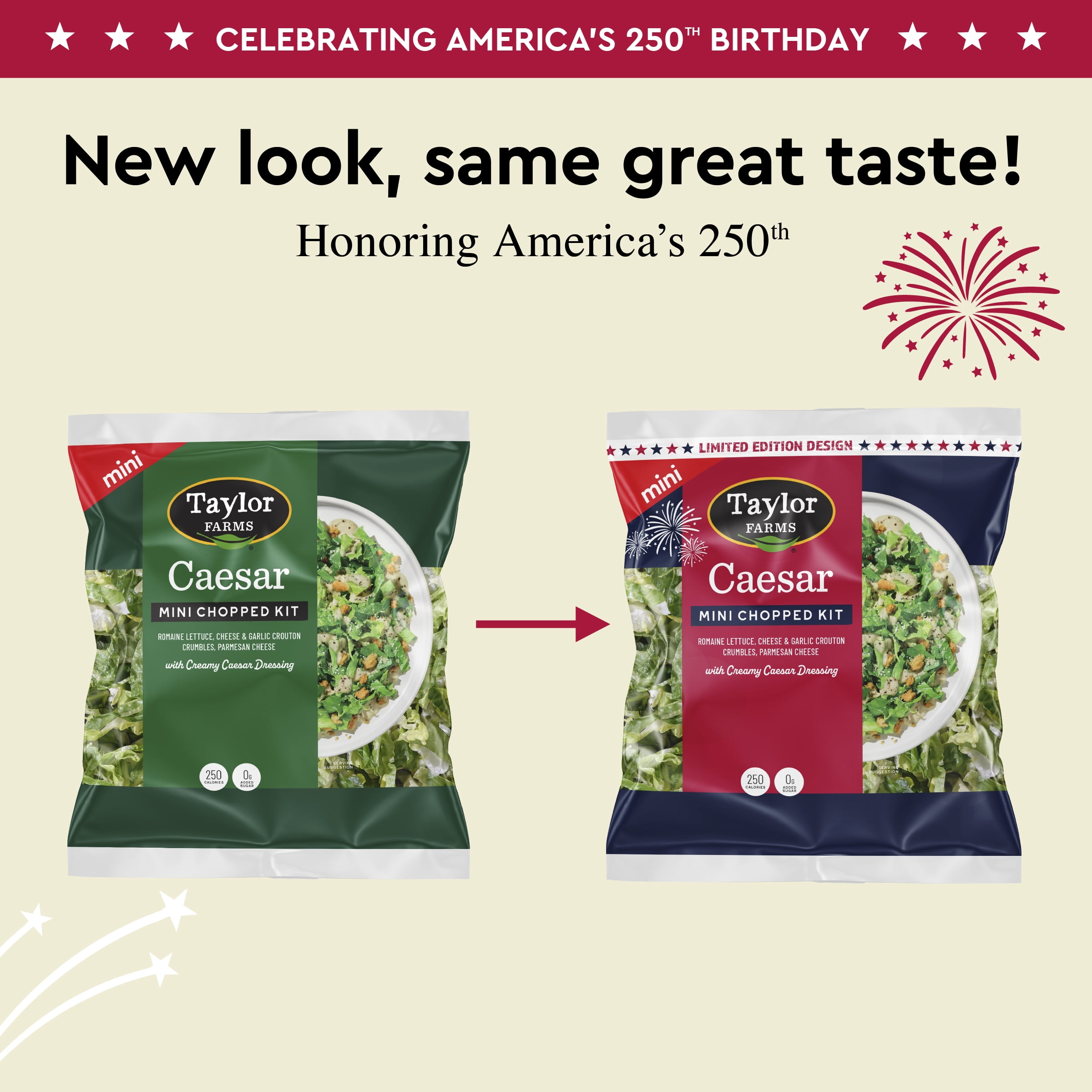 Taylor Farms Caesar Mini Salad Kit, 4.42 oz Bag, Fresh