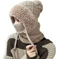 thumbnail image 2 of 3 in 1 Beanie Hat with Scarf and Mask, Outdoors Windproof Scarf Hat,Warm Winter Balaclava Knitted Masks Cap, Neck Warmer, 2 of 7