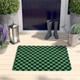 thumbnail image 2 of Green and Black Checkerboard Flannel Non Slip Door Rugs,Washable Door Mats Indoor,Decorative Door Mats,Dirt-Resistant and Absorbent Doormat for Entrance,Bedroom,Kitchen,Bathroom,31.5"x17", 2 of 4
