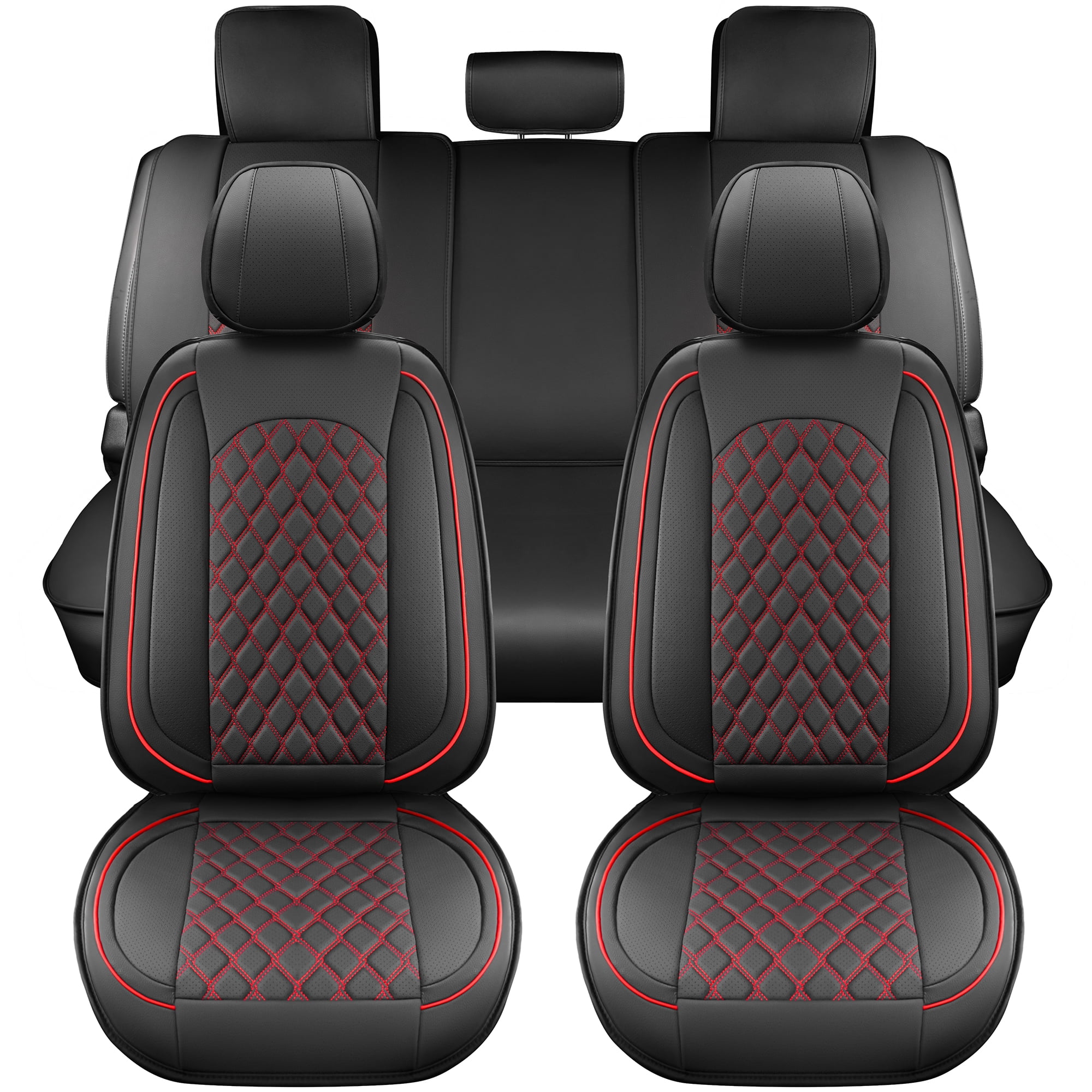 LINGVIDO F-150 Waterproof Faux Leather Automotive Seat Covers Fit for Ford 2009-2026 F150 F250 F350 F450 Super Duty Crew Cab XL XLT Lariat King Ranch Platinum