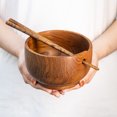 thumbnail image 2 of Ramen Teak Wood Bowl with Chopsticks 4-Pack, 2 of 5
