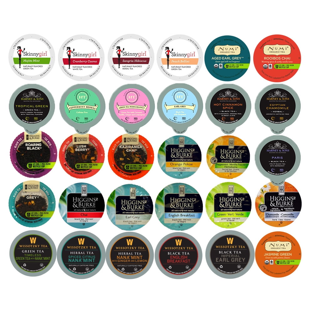 Tea Single Serve Cups for Keurig K Cup Brewer Variety Pack Sampler, 30 Ct