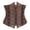Coffee, variant on Women's Steampunk Faux Leather Underbust Corset Lace Up Vintage Waist Cincher Belt Coffee L