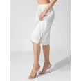 thumbnail image 2 of Women Half Slips for Under Dresses Elastic Waist Solid Color Satin Underskirt Lace Trim Skirt, 2 of 7
