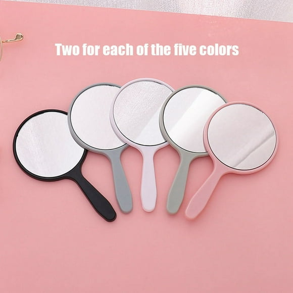10 Pieces Handheld Mirror Small Mirror Small Portable Round Mirror Travel Makeup MXL21878