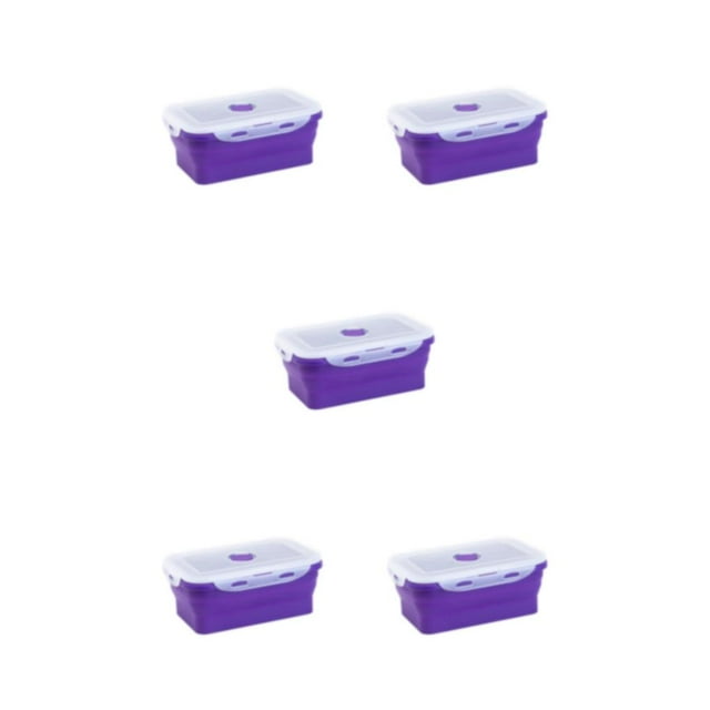 Baohd Silica Gel Convenient And Stylish Solution For Quick Lunch Break With Multiple Colors And Specifications To Choose purple 1200ml 5Set