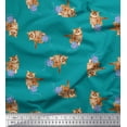 thumbnail image 1 of Soimoi polyester Crepe Fabric Wool & Cat Animal Print Sewing Fabric Yard 52 Inch Wide, 1 of 3