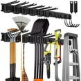 thumbnail image 1 of Tool Organizer Wall Mount Garage Storage Wall Organizer Garden Tool Storage Rack with PC fabric bag holder with Hooks with Straps use for Ski Gears Rake Shovel Yard Tool, 1 of 7