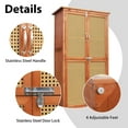 thumbnail image 5 of 60.6" Storage Cabinet, Wooden Garden Shed with Rattan Doors & Waterproof Roof for Garden, Lawn, Patio - Brown, 5 of 8