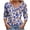 Blue 1, variant on Vynhevius Women's Asymmetrical Button V Neck Blouse Printed Long Sleeve Casual Daily Wear Tunic Tops