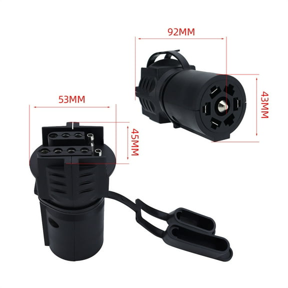 Furulu 7 Pin Blade to 4 Pin & 5 Pin Flat Trailer Adapter Wiring Plug For RV Tow Truck