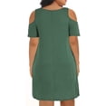 thumbnail image 2 of AURA Plus Size Women Summer A Line Dress Loose Round Neck Off Shoulder Casual Dress L 9XL, 2 of 4
