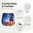 thumbnail image 4 of Yiaed Lantern On Snow With Christmas Print Women's Running Shorts with Liner 3 Zipper Pockets Elastic Workout Athletic Gym Yoga Shorts-XX-Large, 4 of 7