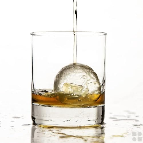 Silicone Ice Cube Trays – Large Silicone Molds for 2-Inch Ice Cubes and Spheres Whiskey Ice Cube Trays with Lids for Cocktails & Bourbon – Set of 2