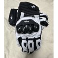 thumbnail image 3 of Guantes de motocicleta de cuero genuino para hombre, guantes de equipo de carreras de carretera, pantalla táctil, color blanco y negro, verano e invierno, 3 of 5