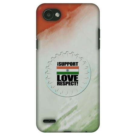LG Q6 Plus Case, LG Q6 Case - I Support Love India, Hard Plastic Back Cover. Slim Profile Cute Printed Designer Snap on Case with Screen Cleaning (Best Car Designer In India)