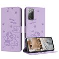 thumbnail image 2 of Flip Case for Samsung Galaxy Note 20 PU Leather Wallet Case with RFID Blocking Card Slot & Cash Pocket Magnetic Clasp Stand Function Cover Cat Patterned with Wrist Strap Phone Case,Purple, 2 of 9