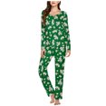 thumbnail image 2 of Rbaofujie Pyjamas d'Automne pour Femmes Ensemble de Pyjama Décontracté Couleur Unie Haut et Pantalon, 2 of 5