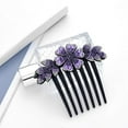 thumbnail image 2 of Southwit Hair Side Comb Purple Rhinestone Side Combs Flower Vintage Wedding Headpieces Hair Tools Hair Accessories Wedding Daily Gift for Women and Girls, 2 of 5