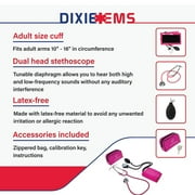 Dixie EMS Deluxe Aneroid Sphygmomanometer Blood Pressure Monitor Set w/ Adult Cuff, Pink