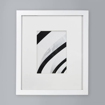 10" x 12" matted to 5" x 7" thin gallery frame white - threshold™: modern beveled mat, wall mounted, mdf