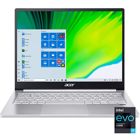 Acer Swift 3 Notebook, 13.5"Inch 2256 x 1504 IPS Display, Intel Core i7-1165G7 | Intel Iris Xe Graphics, 8GB LPDDR4 RAM | 512GB NVMe SSD, Thunderbolt 4, Wi-Fi 6, Windows 10 Home | Silver