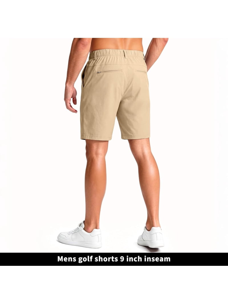GINGTTO Mens Casual Dress Shorts Stretch Slim Fit Quick Dry 9 Inch Inseam