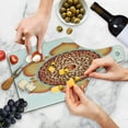 thumbnail image 4 of Lotus Cutting Board, Pomegranate Tibetan Mandala Renewal of Life Universe Balance, Decorative Tempered Glass Cutting and Serving Board, Wine Bottle Shape, Orange Vermilion, by Ambesonne, 4 of 5