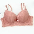thumbnail image 3 of Qulqfy Pink Women Bra Push Up Full Coverage Underwire Lace Lightly Lined Comfy Bras T Shirt Bra 90B, 3 of 8