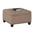 thumbnail image 3 of Designs4Comfort Table Basse Ottomane Carrée Herald avec Rangement en Tissu Beige, 3 of 12