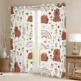 thumbnail image 2 of Castle Fairy Cute Animal Capybara Blackout Curtains Set of 2 (52x84 Each) for Teens Boys Girls,Kawaii Rainbow Window Curtains,Chic Floral Flowers Curtains and Drapes,Microfiber Bedroom Decor, 2 of 6
