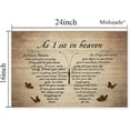 thumbnail image 2 of HFDF Butterflies Vtage Canvas Wall Art Canvas As I Sit Heaven and Watch You Everyday Poem Patg on Canvas Wooden Background Rustic spirational Quotes Wall Art Patgs Quotes Poem Room 24x16inch Framed, 2 of 6
