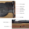 thumbnail image 3 of Retro Wooden Vinyl Record Player with 3-Speed Turntable (33/45/78 RPM) - Supports 7"/10"/12" Records, Auto-Stop Function, RCA Output, Compact Design - Ideal Gift for Music Lovers, 3 of 6