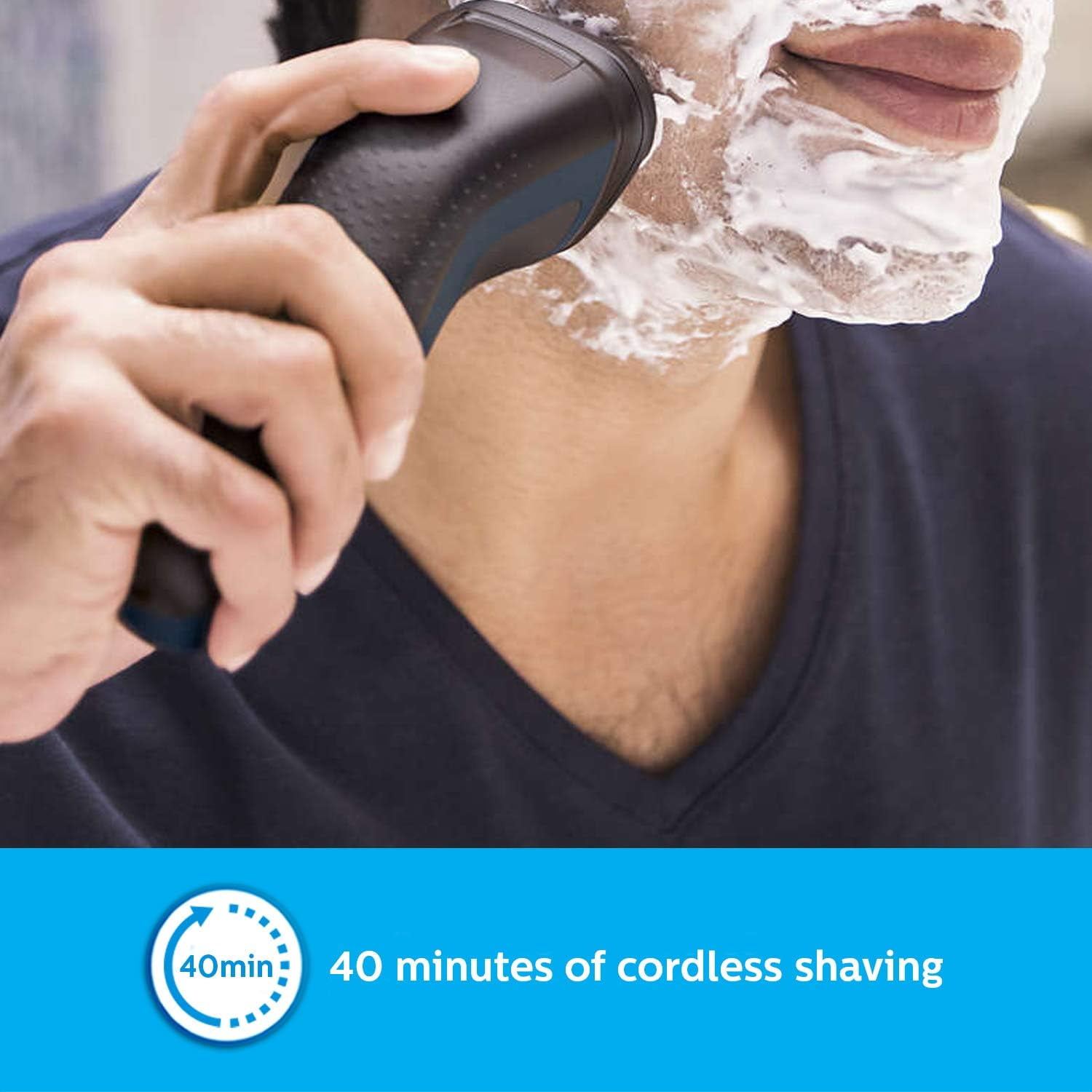Philips Cordless Electric Shaver, 3D Pivot & Flex Heads, 27 Comfort Cut Blades, up to 40 Min of Shaving