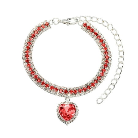 Leozcaa Dog Diamond Necklace Jewelry for Small Dogs Puppy - Bling Rhinestones Cat Wedding Collar