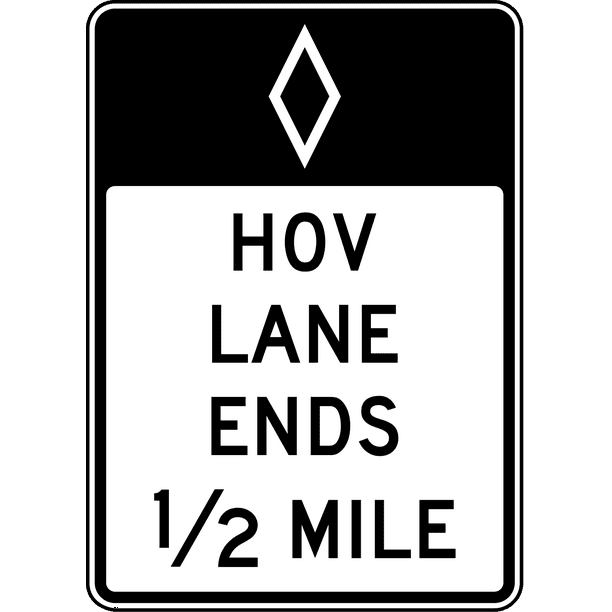 Vinyl Stickers Bundle Safety and Warning & Warehouse Signs Stickers HOV Lane Ends 10