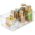 thumbnail image 4 of Plastic Divided Kitchen Organizer Bin Container Box Clear w/ 4 Sections for Pantry, Fridge, Refrigerator, Countertop, Pantry - Hold Cereal, Snacks, Tea, Seasoning - Ligne Collection, 4 of 5