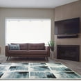 thumbnail image 2 of Ladole Rugs Kensington Boston Collection Geometric Pattern Made in Europe Area Rug Carpet in Teal Ivory, 7x10 (6'5" x 9'5", 200cm x 290cm), 2 of 5